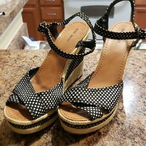 Nine West Polka Dot Wedge Sandals